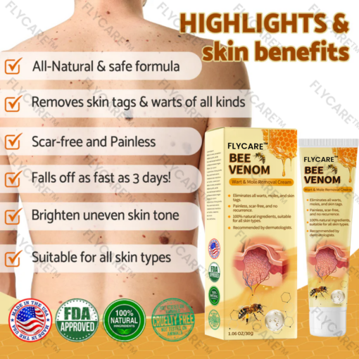 FLYCARE™ Bee Venom Mole and Wart Treatment Cream