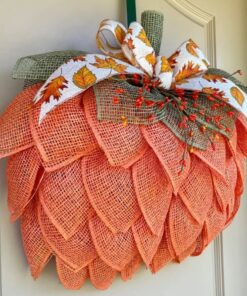 Farmhouse Pumpkin Wreath For Front Door