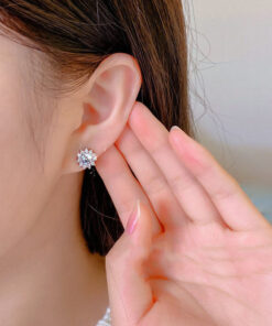 Moissanite Diamond Titanium Earrings