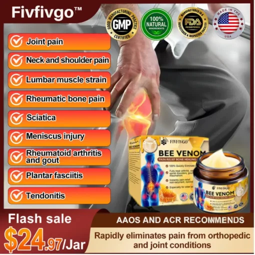 Fivfivgo™ Bee Venom Instant Ultra Strength Pain Relief Therapy Cream