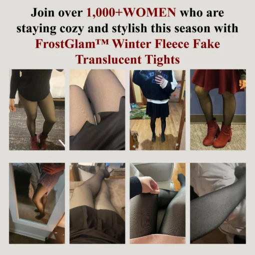 FrostGlam™ Winter Fleece Fake Translucent Tights - Image 2