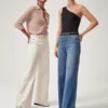 Seamed Front Wide Leg Jeans